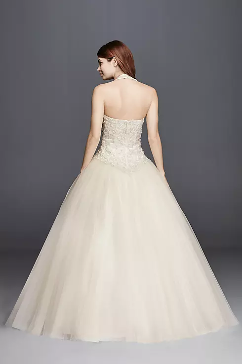 Embellished Halter Wedding Dress with Basque Waist Image 2