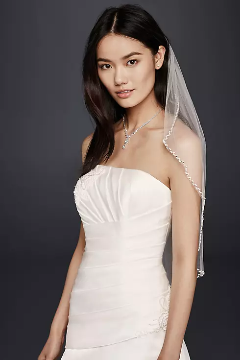 A-Line Strapless Satin Wedding Dress Image 3