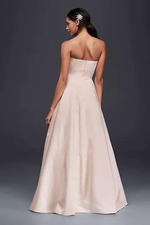 Strapless Satin A-Line Wedding Dress Image 2