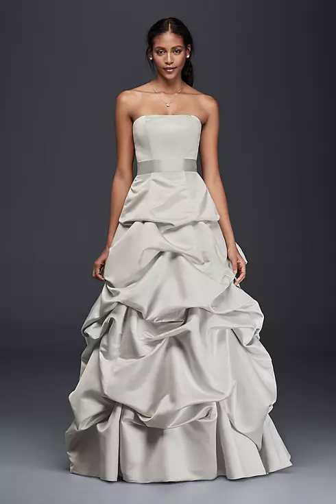 Strapless Drop-Waist Ball Gown with Skirt Pickups Image 1