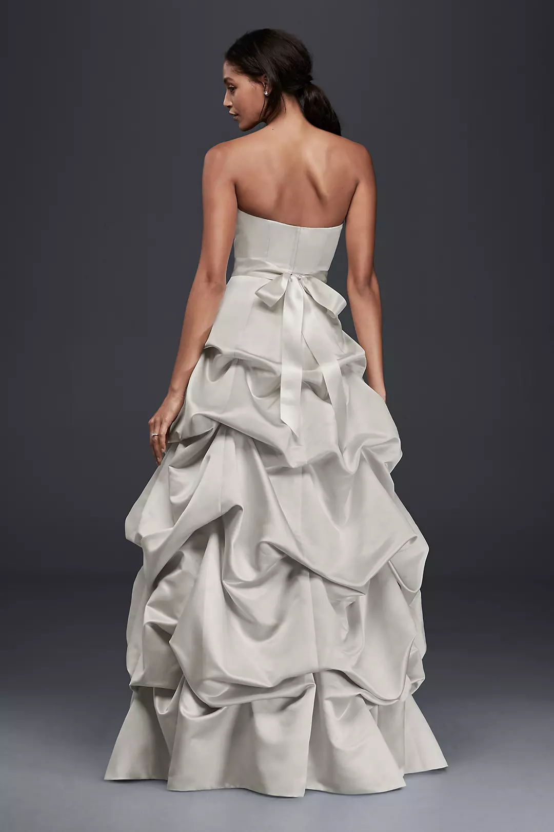 Strapless Drop-Waist Ball Gown with Skirt Pickups Image 2