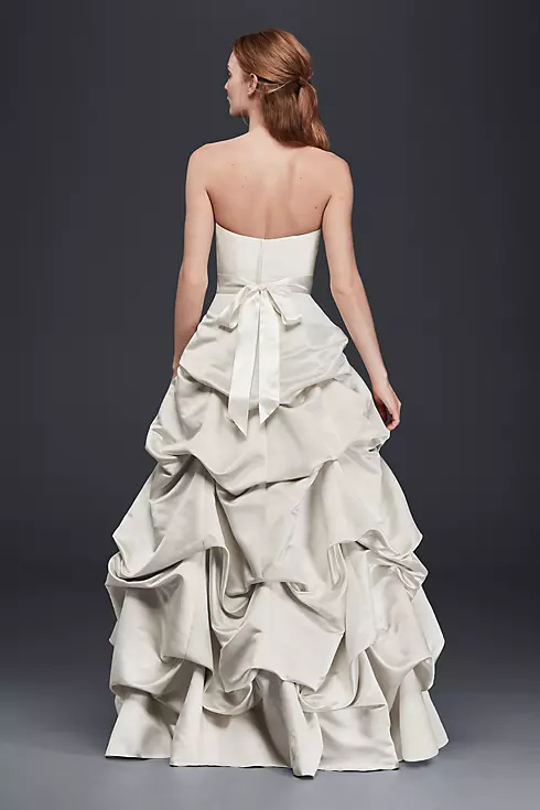 Drop-Waist Satin Ball Gown with Pickup Skirt Image 2