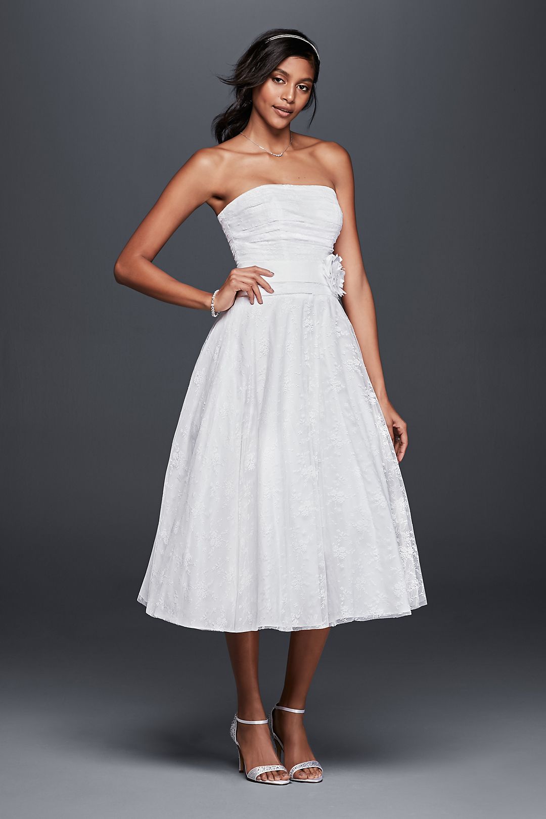 As-Is Lace Tea-Length Drop Waist Wedding Dress Image 1