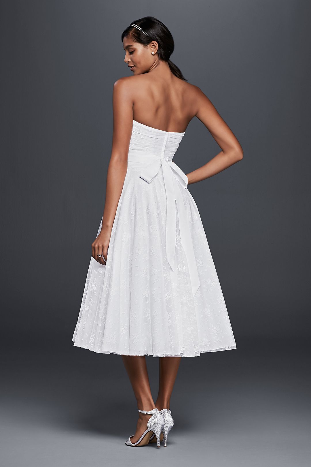 As-Is Lace Tea-Length Drop Waist Wedding Dress Image 2