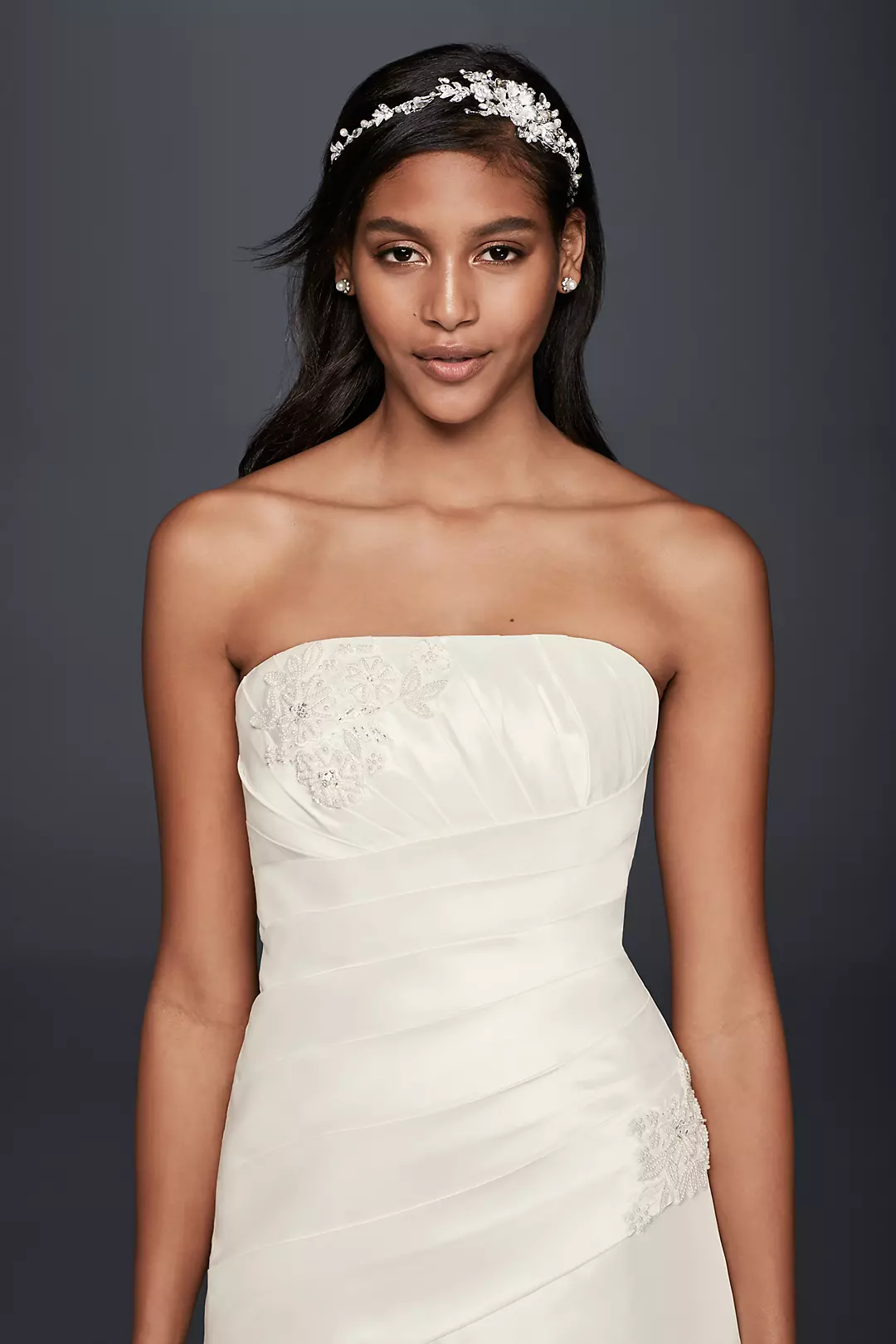 A-Line Wedding Dress with Hip Embellishment Image 3