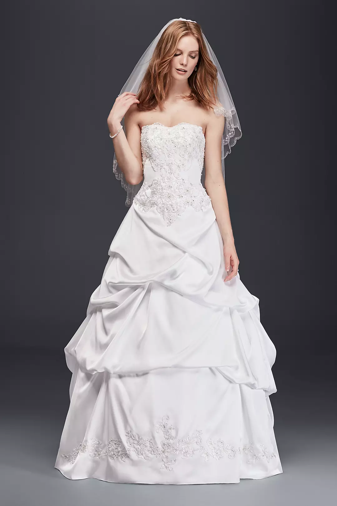 Satin Wedding Ball Gown with Drop Waist Image
