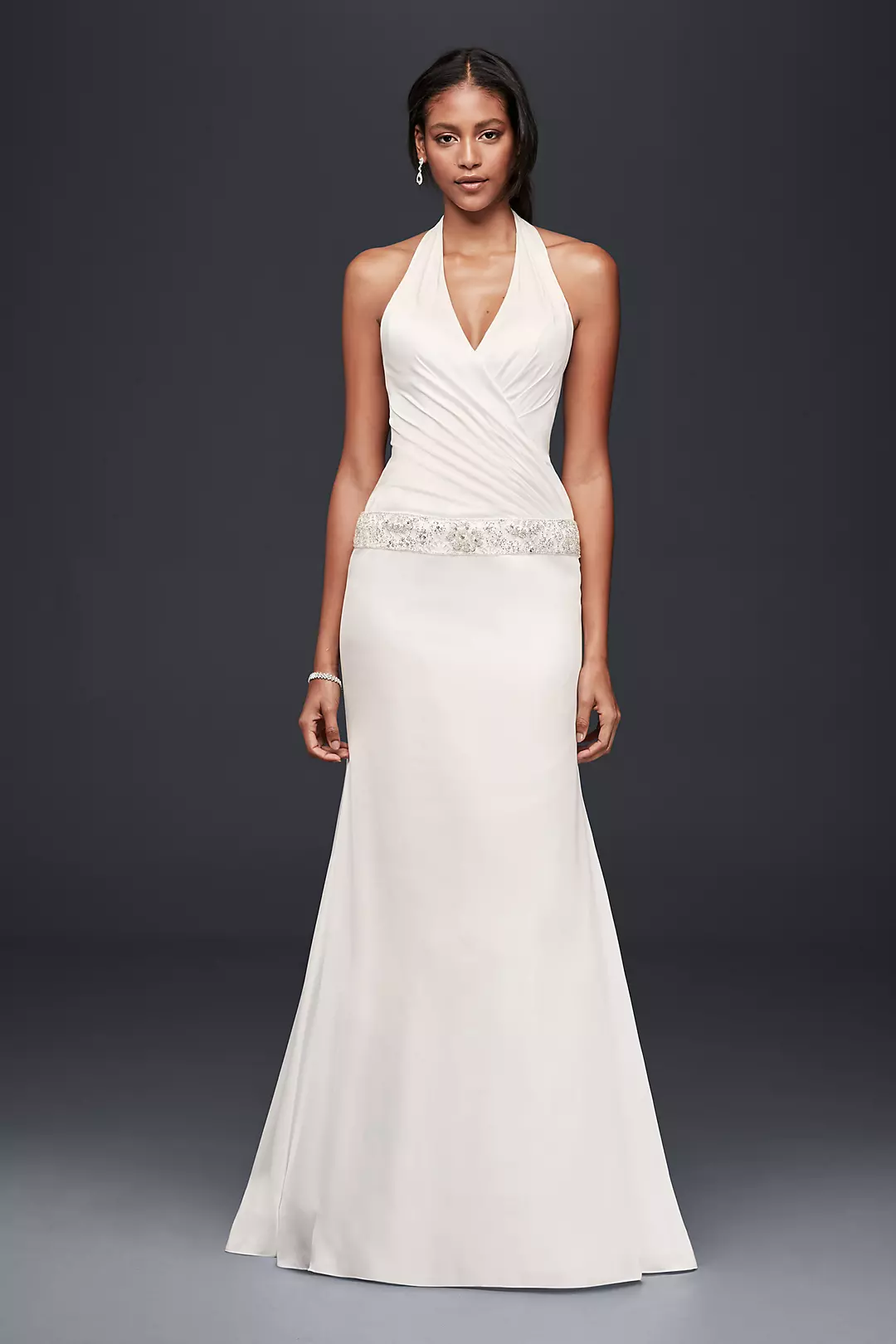 As-Is Trumpet Wedding Dress with Beaded Drop Waist Image