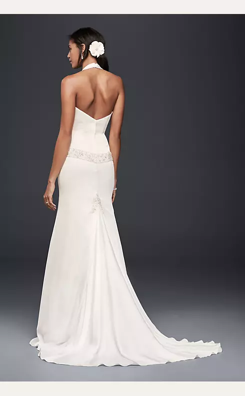 As-Is Trumpet Wedding Dress with Beaded Drop Waist Image 2
