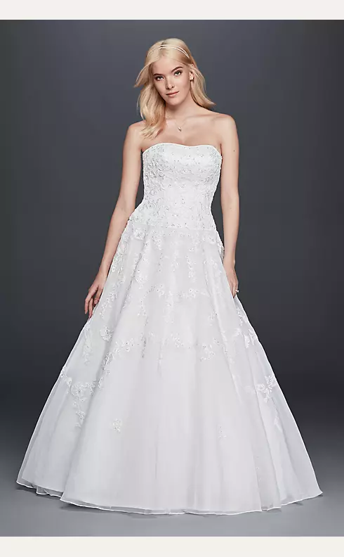 Strapless Lace Drop Waist Ball Gown Wedding Dress Image 1