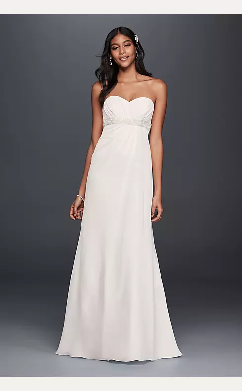 A-Line Wedding Dress with Beaded Empire Waist Image 1