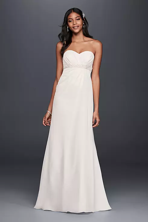 A-Line Wedding Dress with Beaded Empire Waist Image 1