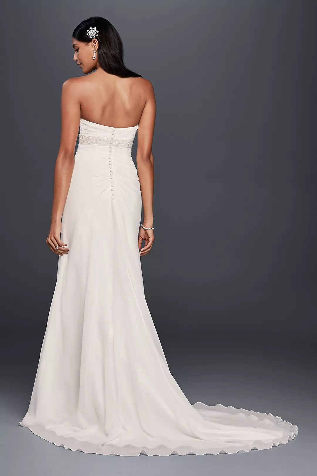 A-Line Wedding Dress with Beaded Empire Waist Image 2