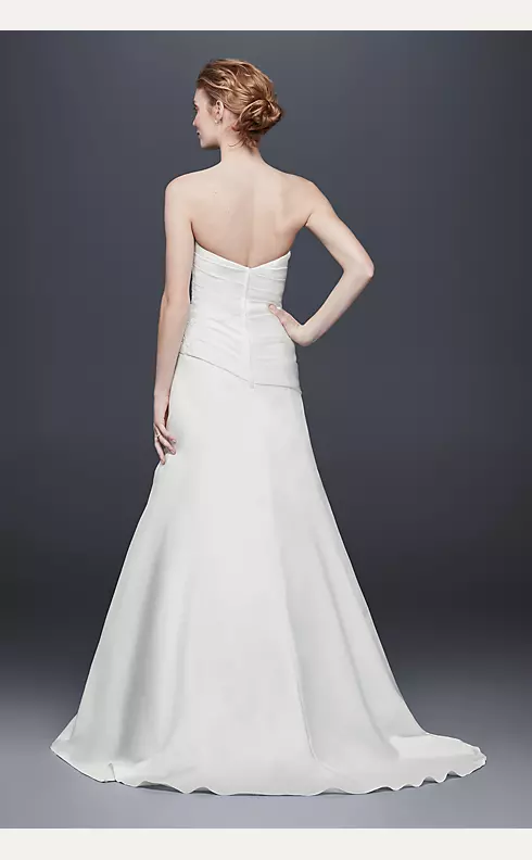 Pleated Satin Drop-Waist A-Line Wedding Dress  Image 2