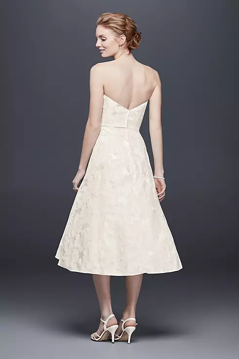Floral Jacquard Tea-Length Wedding Dress Image 2