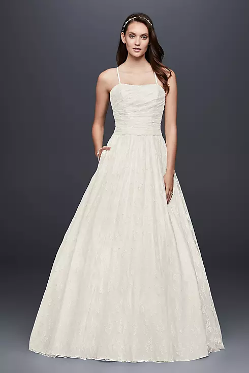As-Is Allover Lace Ball Gown with Spaghetti Straps Image 1