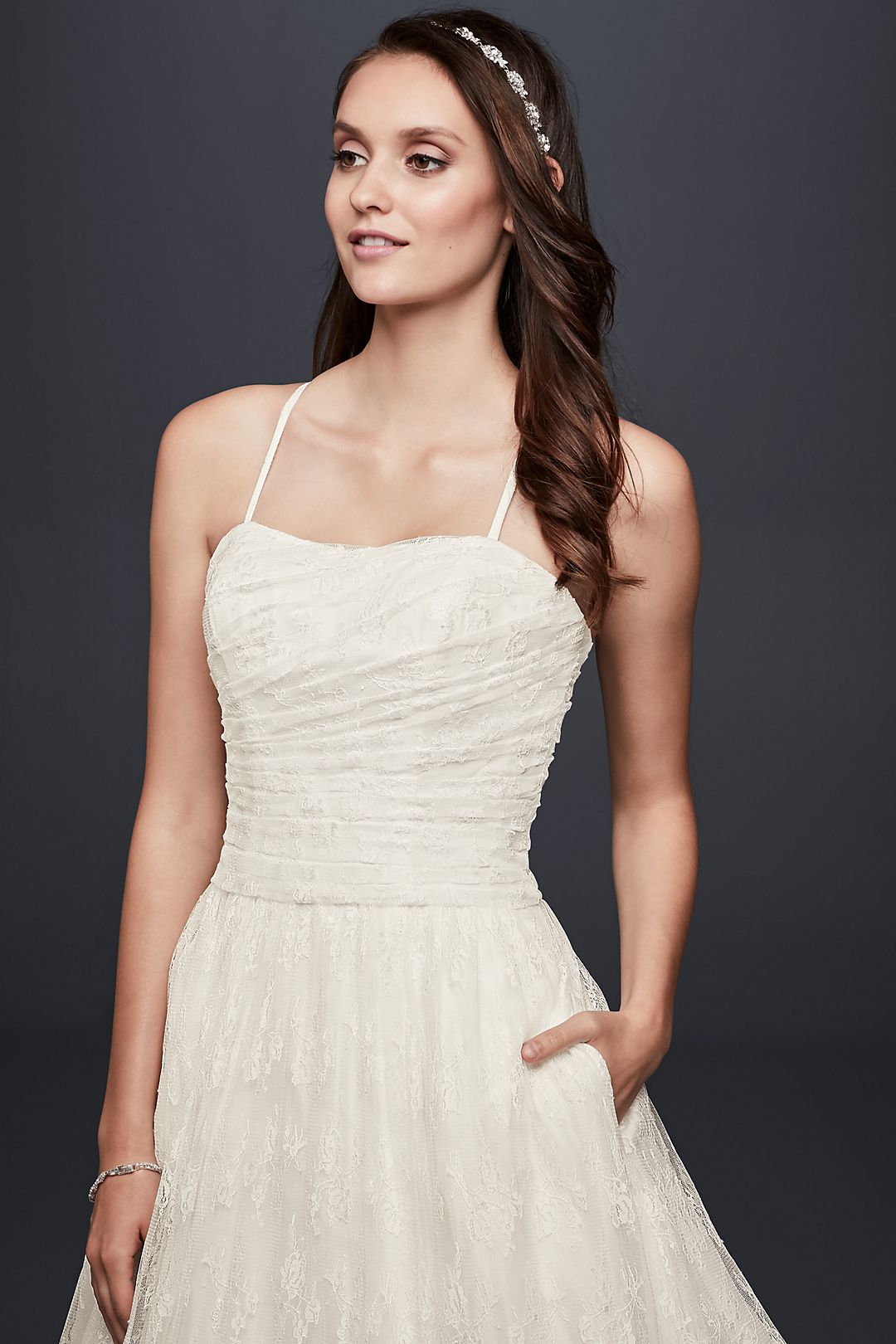 Allover Lace Ball Gown with Spaghetti Straps Image 3