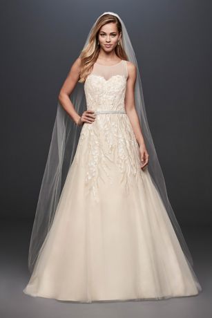 champagne wedding gown