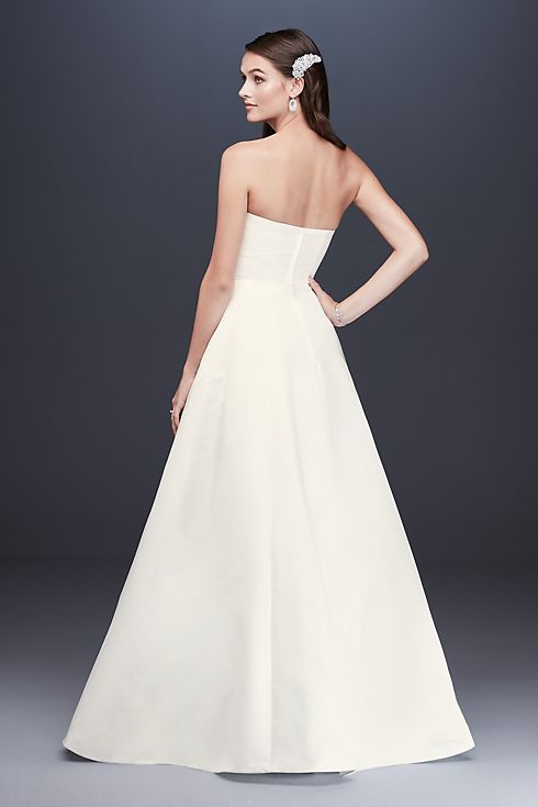 Strapless Satin Draped Skirt A-Line Wedding Dress Image 4