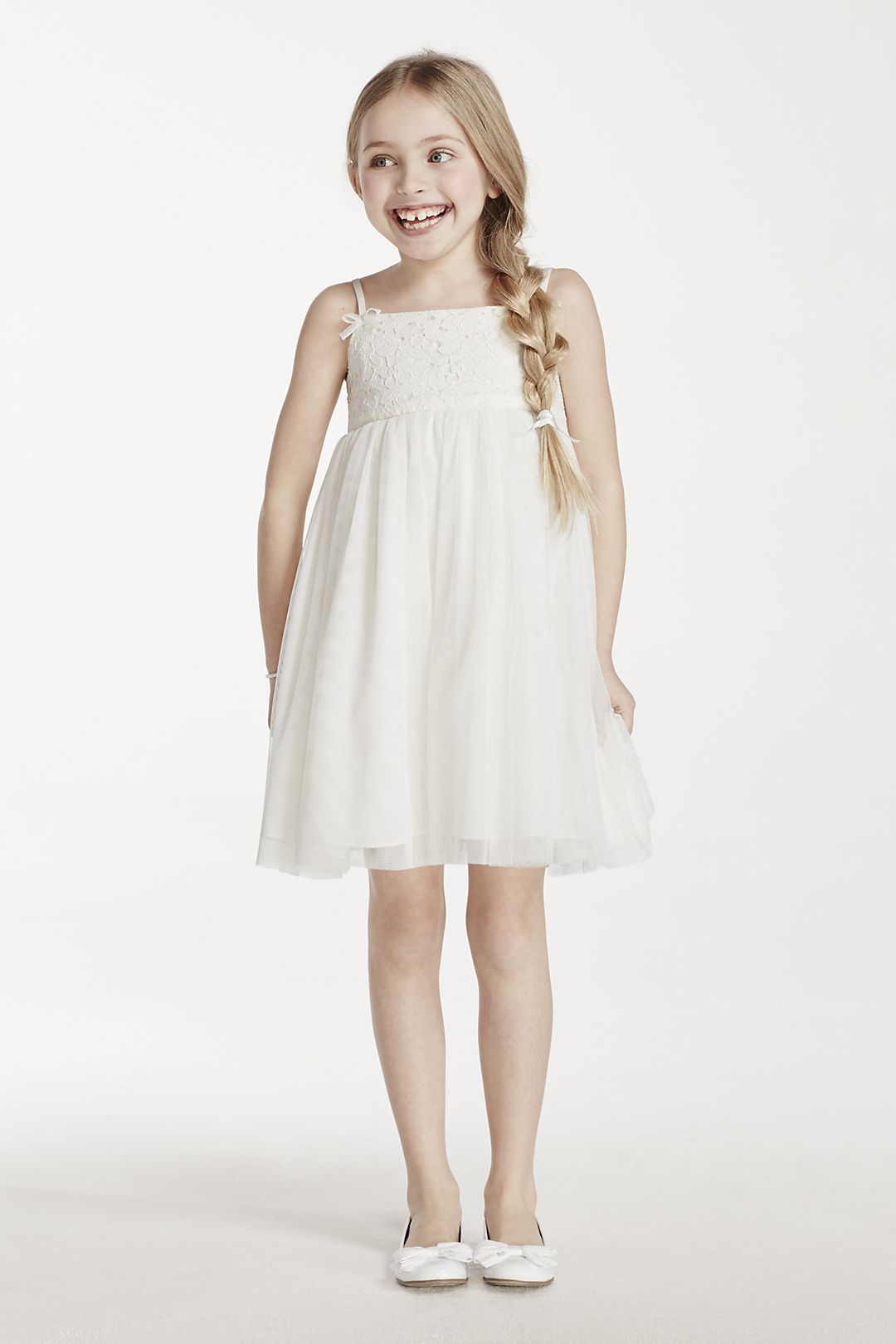 As-Is Short Gown with Lace and Tulle Skirt Image 1