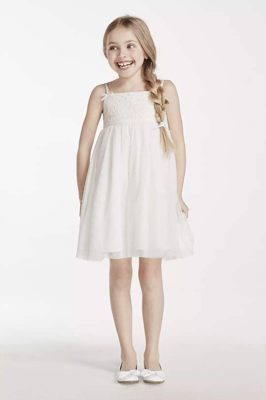 As-Is Short Gown with Lace and Tulle Skirt Image