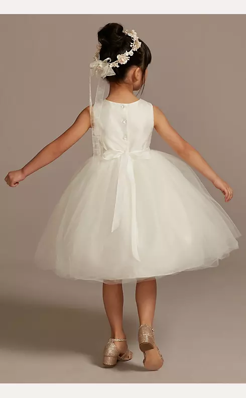 Flower Girl Dress with Tulle and Ribbon Waist Image 2