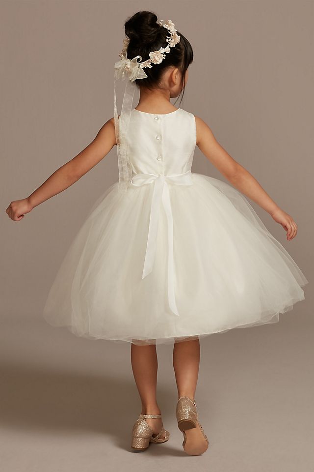 Flower Girl Dress with Tulle and Ribbon Waist Image 2