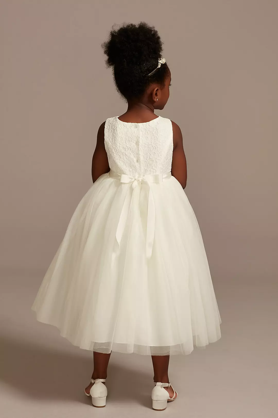 Lace and Mesh Tank Flower Girl Dress | David's Bridal Lace and Mesh Tank Flower Girl Dress | David's Bridal