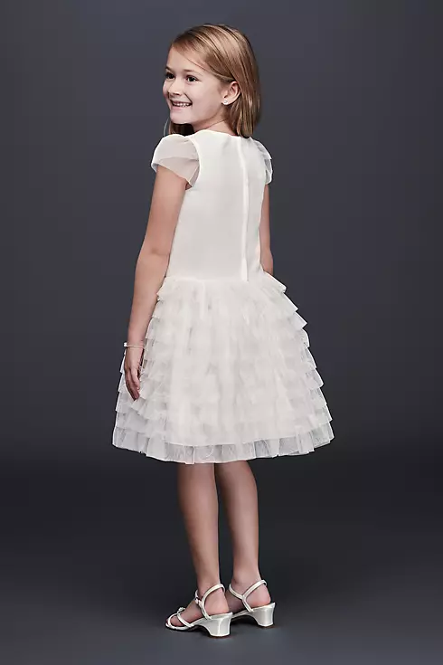 Tulle Flower Girl Dress with Tiered Ruffle Skirt Image 2