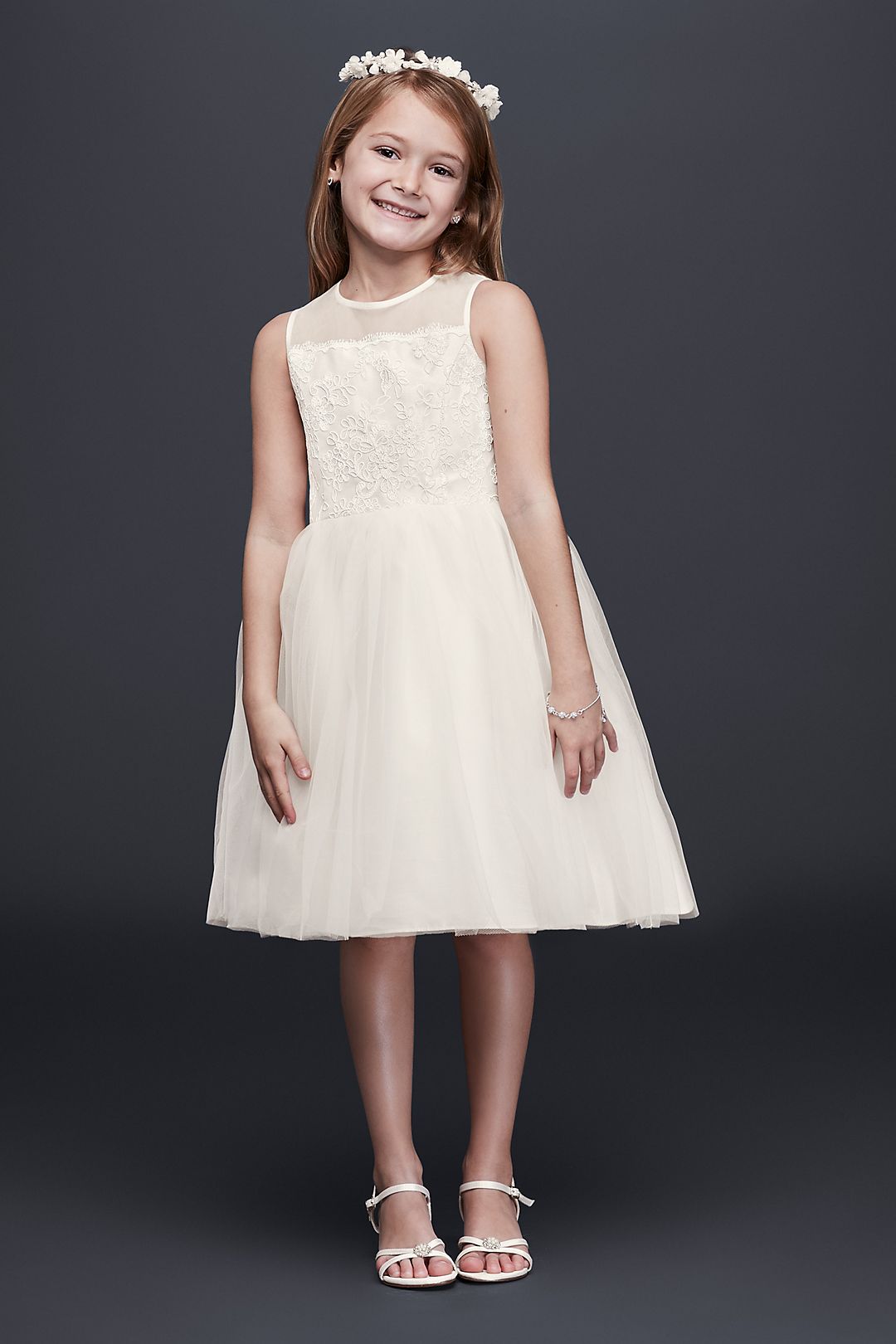 As-Is Corded Lace Flower Girl Dress Image 1