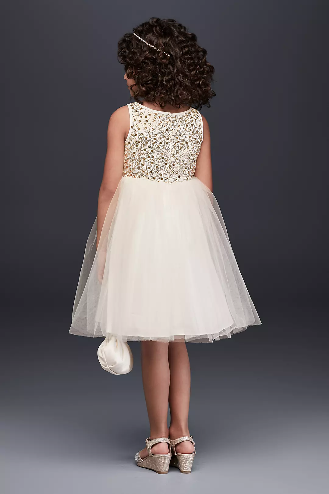 Sequin and Tulle Flower Girl Dress Image 2