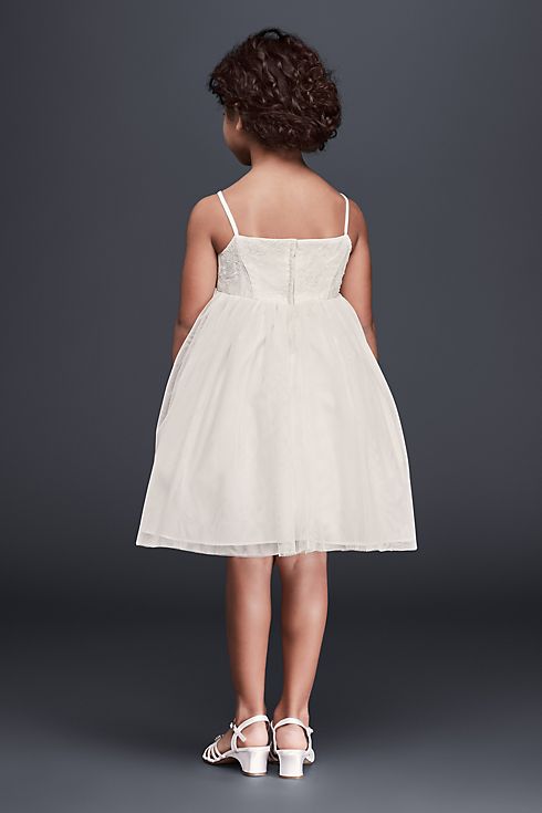 Lace and Tulle Flower Girl Dress with Bows Image 2