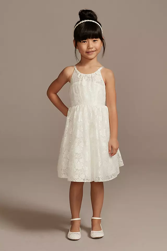 As Is Lace Tie-Back Halter Flower Girl Dress Image