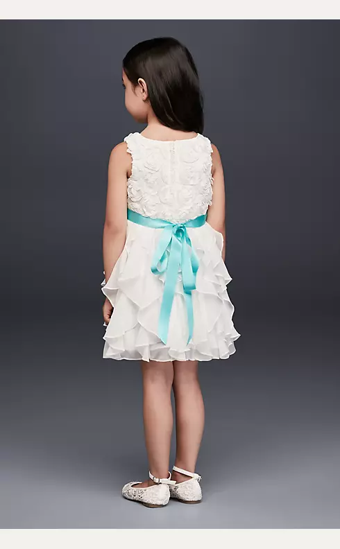 Rosette Flower Girl Dress with Ruffled Skirt Image 2