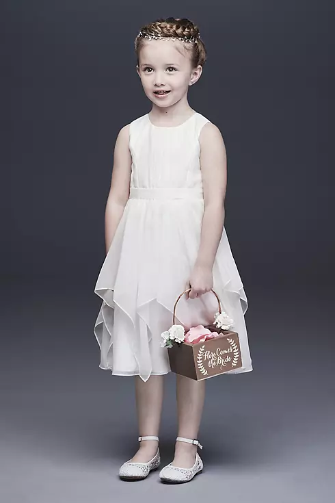 As-Is Chiffon Flower Girl Dress with Bow Sash Image 1