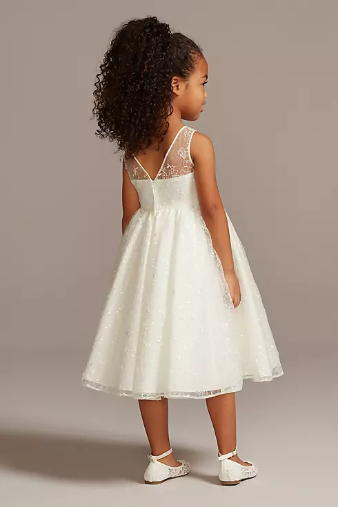 Allover Sequin Floral Lace Tank Flower Girl Dress Image 2