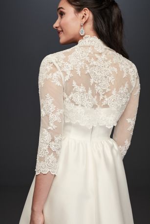 Beaded Lace 3/4 Sleeve Jacket | David's Bridal