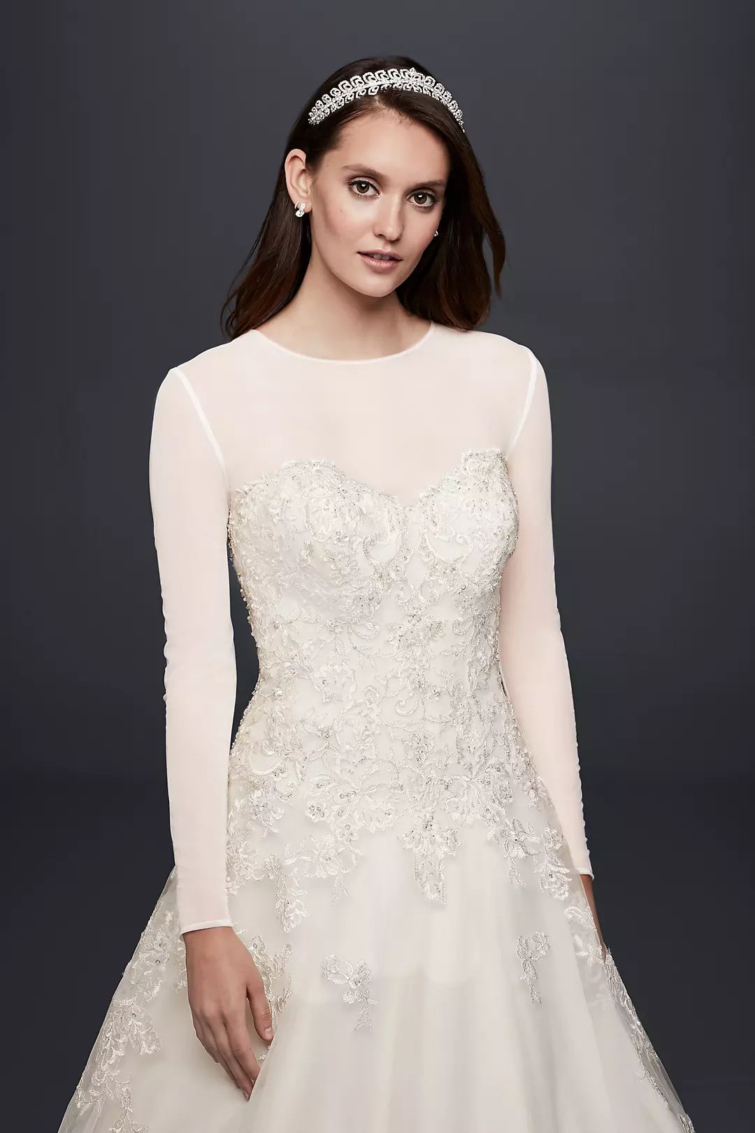 Long-Sleeve Tulle Wedding Dress Topper | David's Bridal