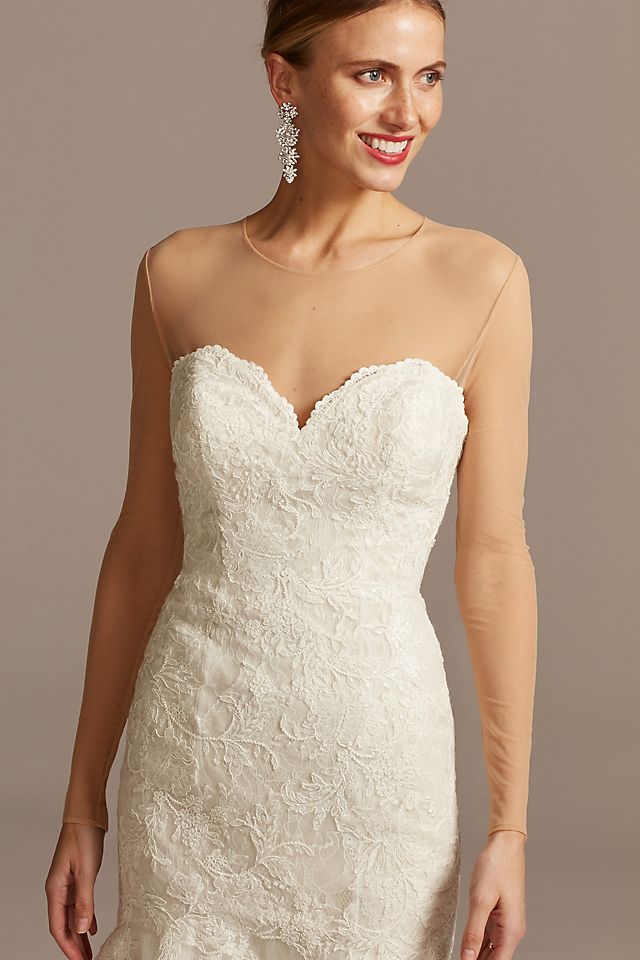 Long-Sleeve Tulle Wedding Dress Topper Image 3