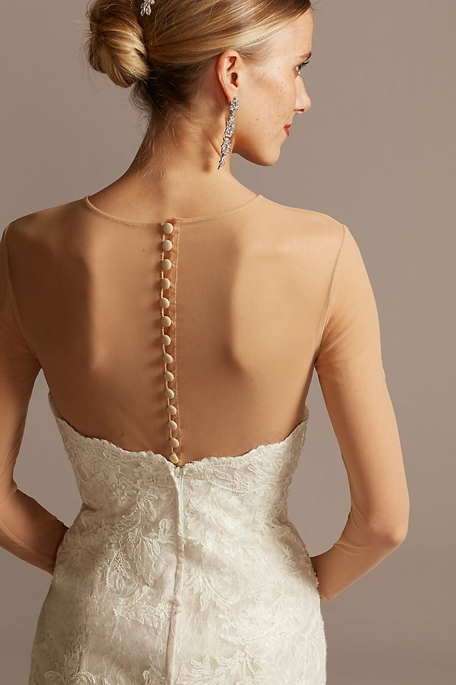 Long-Sleeve Tulle Wedding Dress Topper Image 4