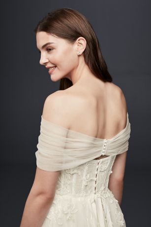 tulle off the shoulder wrap