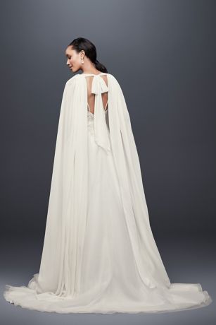 chiffon bridal cape