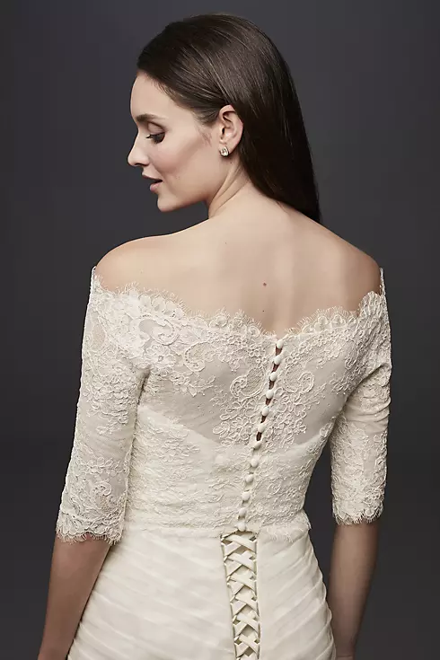 Off-the-Shoulder Lace Topper with 3/4 Sleeve Image 2