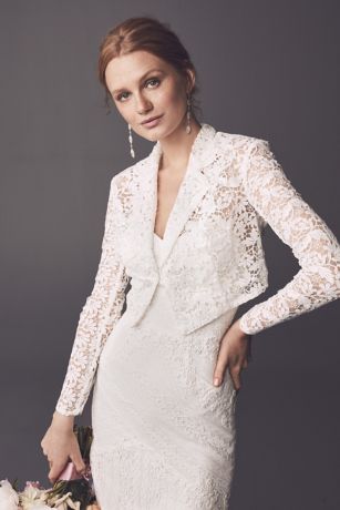 【新品】acka lace sleeve jacket Long-Sleeve Lace Jacket | David's Bridal