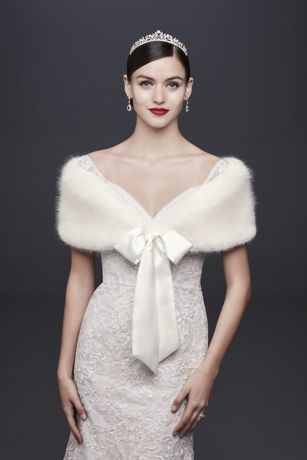 faux fur shawls for bridesmaids