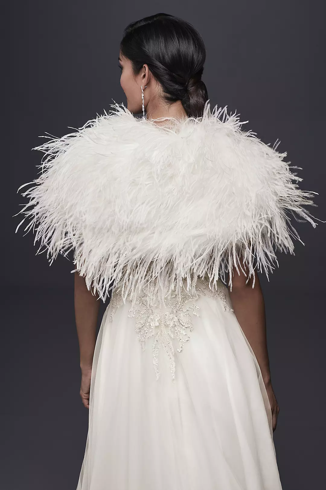 Ostrich Feather Shrug | David's Bridal