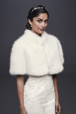 white fake fur wrap