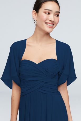 Chiffon Capelet Top with Bow Accents 937