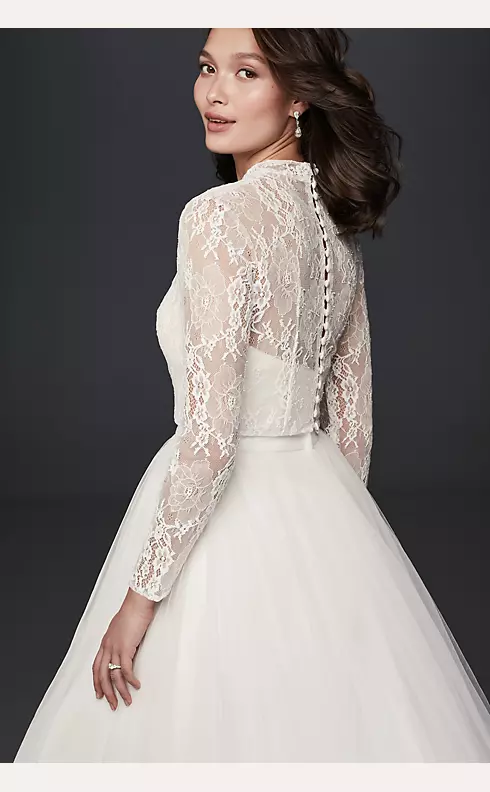 Long Sleeve Lace Mock-Neck Wedding Dress Topper | David's Bridal