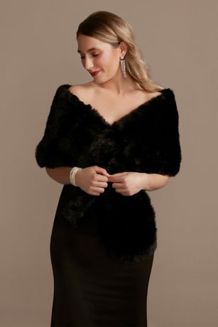 PullThrough FauxFur Shoulder Wrap David's Bridal