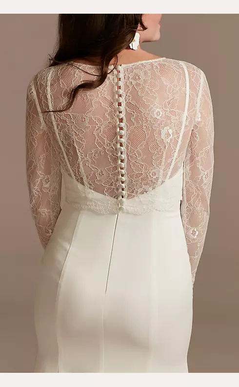 Long Sleeve Button-Back Lace Topper Image 3